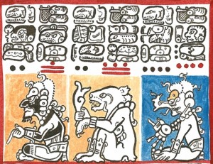 Detail des Dresdener Maya Codex, gezeichnet von Lacambalam